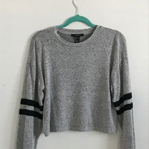 FOREVER 21 Gray long sleeve with black striped